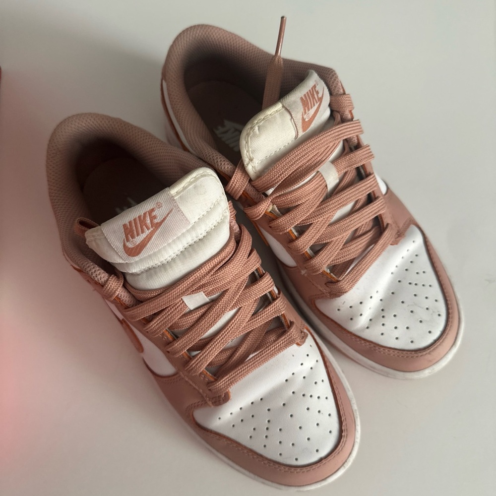 Nike Rose and White Low-Top Sneakers